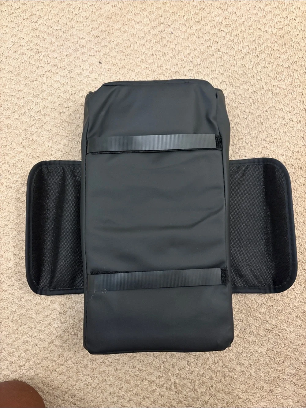 Black Quilted VR/AR Headset Accessory Console Organizer